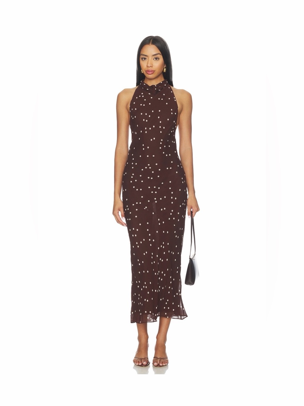 Malene Maxi Dress in Chocolate Dot